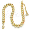 Tobillera Elegante 03.93.0009.10 Oro Laminado, Diseño de Bola y Bead Expandible, Pulido, Tono Dorado (06 MM Thickness, 10 Inches Length)