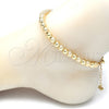 Tobillera Elegante 03.93.0010.10 Oro Laminado, Mate, Tono Dorado (06 MM Thickness, 10 Inches Length)