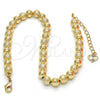 Tobillera Elegante 03.93.0010.10 Oro Laminado, Mate, Tono Dorado (06 MM Thickness, 10 Inches Length)