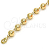 Pulsera Elegante 03.93.0011.07 Oro Laminado, Diseño de Bola, Pulido, Tono Dorado (08 MM Thickness, 7 Inches Length)