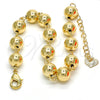 Pulsera Elegante 03.93.0011.07 Oro Laminado, Diseño de Bola, Pulido, Tono Dorado (08 MM Thickness, 7 Inches Length)