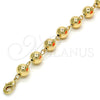Tobillera Elegante 03.93.0011.10 Oro Laminado, Diseño de Bola, Pulido, Tono Dorado (08 MM Thickness, 10 Inches Length)