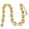 Tobillera Elegante 03.93.0012.10 Oro Laminado, Diamantado, Tono Dorado (08 MM Thickness, 10 Inches Length)