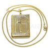 Collares con Dije 04.117.0003.20 Oro Laminado, Diseño de Cruz, Pulido, Tono Dorado (02 MM Thickness, 20 Inches Length)