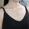 Collares con Dije 04.117.0008.20 Oro Laminado, Diseño de Corazón, Pulido, Tono Dorado (02 MM Thickness, 20 Inches Length)