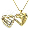 Collares con Dije 04.117.0006.20 Oro Laminado, Diseño de Corazón, Pulido, Tono Dorado (02 MM Thickness, 20 Inches Length)