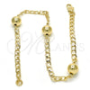Tobillera Elegante 03.63.2068.10 Oro Laminado, Pulido, Tono Dorado (04 MM Thickness, 10 Inches Length)