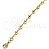 Pulsera Elegante 03.326.0005.08 Oro Laminado, Diseño de Bola, Pulido, Tono Dorado (05 MM Thickness, 8 Inches Length)