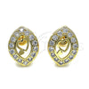 Arete Dormilona 02.94.0099 Oro Laminado, Diseño de Corazón, con Blanca Zirconia Cubica, Pulido, Tono Dorado