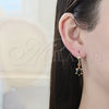 Arete Colgante 02.351.0011 Oro Laminado, Diseño de Tortuga, con Negro Zirconia Cubica and Granate Cristal, Pulido, Tono Dorado