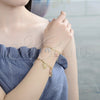 Pulsera de Dije 03.351.0028.07 Oro Laminado, Diseño de Búho, Pulido, Tres Tonos (05 MM Thickness, 7 Inches Length)