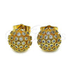 Arete Dormilona 02.344.0017 Oro Laminado, con Blanca Micro Pave, Pulido, Tono Dorado