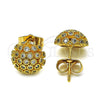 Arete Dormilona 02.344.0017 Oro Laminado, con Blanca Micro Pave, Pulido, Tono Dorado