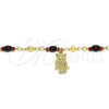 Pulsera de Dije 03.213.0084.07 Oro Laminado, Diseño de Búho, Pulido, Tono Dorado (04 MM Thickness, 7 Inches Length)