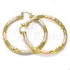 Argolla Grande 02.170.0125.1.50 Oro Laminado, Diamantado, Tres Tonos