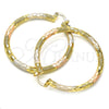 Argolla Grande 02.170.0125.1.50 Oro Laminado, Diamantado, Tres Tonos