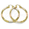 Argolla Grande 02.170.0125.1.50 Oro Laminado, Diamantado, Tres Tonos