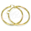 Argolla Extra Grande 02.170.0125.1.70 Oro Laminado, Diamantado, Tres Tonos