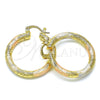 Argolla Mediana 02.170.0232.1.30 Oro Laminado, Mate, Tres Tonos