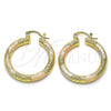 Argolla Mediana 02.170.0232.1.30 Oro Laminado, Mate, Tres Tonos