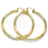 Argolla Grande 02.170.0232.1.60 Oro Laminado, Pulido, Tres Tonos