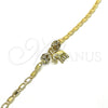 Pulsera de Dije 03.63.2076.08 Oro Laminado, Diseño de Elefante, con Blanca Cristal, Pulido, Tono Dorado (04 MM Thickness, 8 Inches Length)