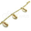 Pulsera de Dije 03.63.2077.08 Oro Laminado, Diseño de Concha, Pulido, Tono Dorado (04 MM Thickness, 8 Inches Length)