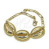 Pulsera Elegante 03.63.2080.07 Oro Laminado, Diseño de Concha, Pulido, Tono Dorado (04 MM Thickness, 7 Inches Length)