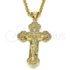 Dije Religioso 05.100.0003 Oro Laminado, Diseño de Crucifijo, Pulido, Tono Dorado