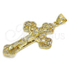 Dije Religioso 05.100.0003 Oro Laminado, Diseño de Crucifijo, Pulido, Tono Dorado