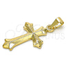 Dije Religioso 05.163.0090 Oro Laminado, Diseño de Cruz, Pulido, Tono Dorado