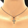Dije Religioso 05.163.0091 Oro Laminado, Diseño de Cruz, Pulido, Tono Dorado
