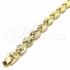 Pulsera Solida 03.233.0010.08 Oro Laminado, Diamantado, Tono Dorado (10 MM Thickness, 8 Inches Length)