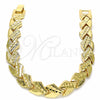 Pulsera Solida 03.233.0010.08 Oro Laminado, Diamantado, Tono Dorado (10 MM Thickness, 8 Inches Length)