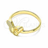 Anillo Elegante 01.233.0001.09 Oro Laminado, Diseño de Mariposa, Pulido, Tono Dorado (Size 9)