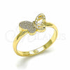 Anillo Elegante 01.233.0001.09 Oro Laminado, Diseño de Mariposa, Pulido, Tono Dorado (Size 9)