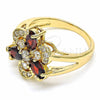 Anillo Multi Piedra 01.365.0001.09 Oro Laminado, con Granate and Blanca Zirconia Cubica, Pulido, Tono Dorado (Size 9)