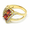 Anillo Multi Piedra 01.365.0003.09 Oro Laminado, con Granate and Blanca Zirconia Cubica, Pulido, Tono Dorado (Size 9)