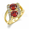 Anillo Multi Piedra 01.365.0003.09 Oro Laminado, con Granate and Blanca Zirconia Cubica, Pulido, Tono Dorado (Size 9)