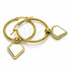 Argolla Mediana 02.364.0004.30 Acero Inoxidable, Esmaltado Blanco, Tono Dorado
