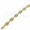 Pulsera Elegante 03.351.0053.07 Oro Laminado, Diseño de Tortuga, con Blanca Cristal, Pulido, Tono Dorado (11 MM Thickness, 7 Inches Length)