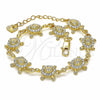 Pulsera Elegante 03.351.0053.07 Oro Laminado, Diseño de Tortuga, con Blanca Cristal, Pulido, Tono Dorado (11 MM Thickness, 7 Inches Length)
