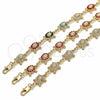Pulsera Elegante 03.351.0053.07 Oro Laminado, Diseño de Tortuga, con Blanca Cristal, Pulido, Tono Dorado (11 MM Thickness, 7 Inches Length)