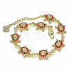 Pulsera Elegante 03.351.0053.1.07 Oro Laminado, Diseño de Tortuga, con Granate Cristal, Pulido, Tono Dorado (11 MM Thickness, 7 Inches Length)