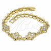 Pulsera Elegante 03.357.0015.07 Oro Laminado, con Blanca Zirconia Cubica, Pulido, Tono Dorado (07 MM Thickness, 7 Inches Length)
