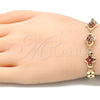 Pulsera Elegante 03.357.0015.2.07 Oro Laminado, con Granate Zirconia Cubica, Pulido, Tono Dorado (07 MM Thickness, 7 Inches Length)