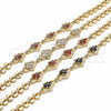 Pulsera Elegante 03.357.0015.2.07 Oro Laminado, con Granate Zirconia Cubica, Pulido, Tono Dorado (07 MM Thickness, 7 Inches Length)