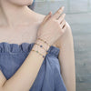 Pulsera Elegante 03.326.0008.2.08 Oro Laminado, Diseño de Ojo Griego y Corazón, Resinado Azul, Tono Dorado (07 MM Thickness, 8 Inches Length)
