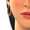 Argolla Pequeña 02.09.0178.25 Oro Laminado, Diseño de Hueco y Bambu, Pulido, Tono Dorado
