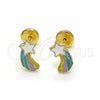 Arete Dormilona 02.09.0188 Oro Laminado, Diseño de Estrella y Estrella, Pulido, Tono Dorado
